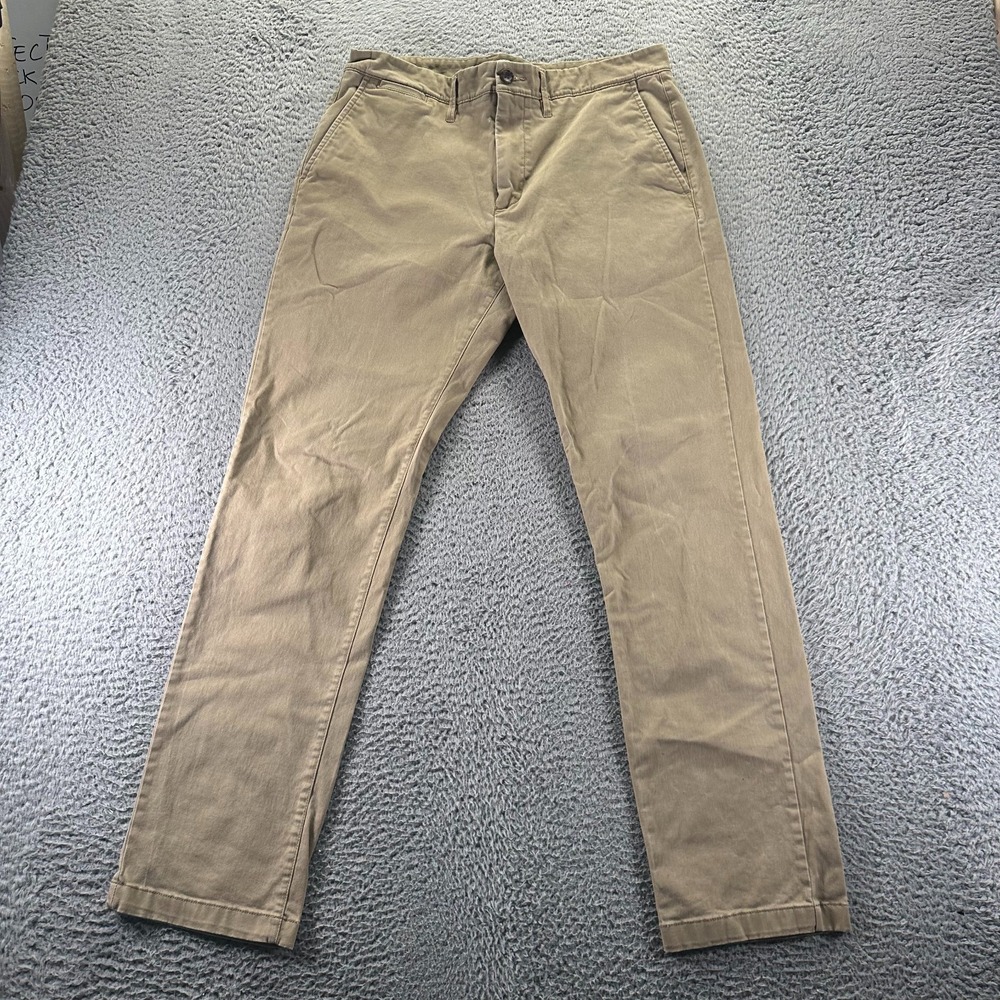 Goodfellow Pant Mens 34x32 Brown Cotton Chino Straight Leg Preppy Career Stretch